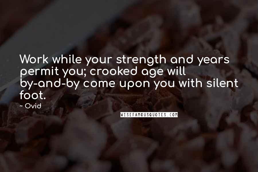 Ovid Quotes: Work while your strength and years permit you; crooked age will by-and-by come upon you with silent foot.