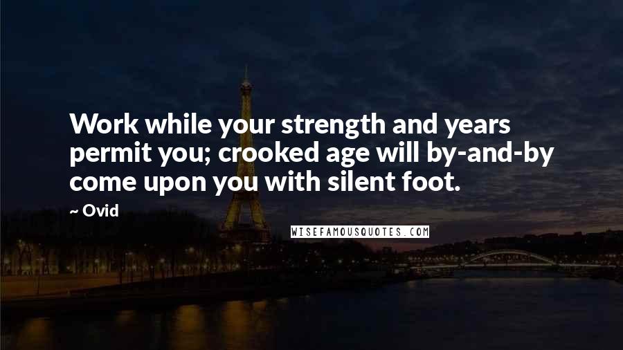 Ovid Quotes: Work while your strength and years permit you; crooked age will by-and-by come upon you with silent foot.