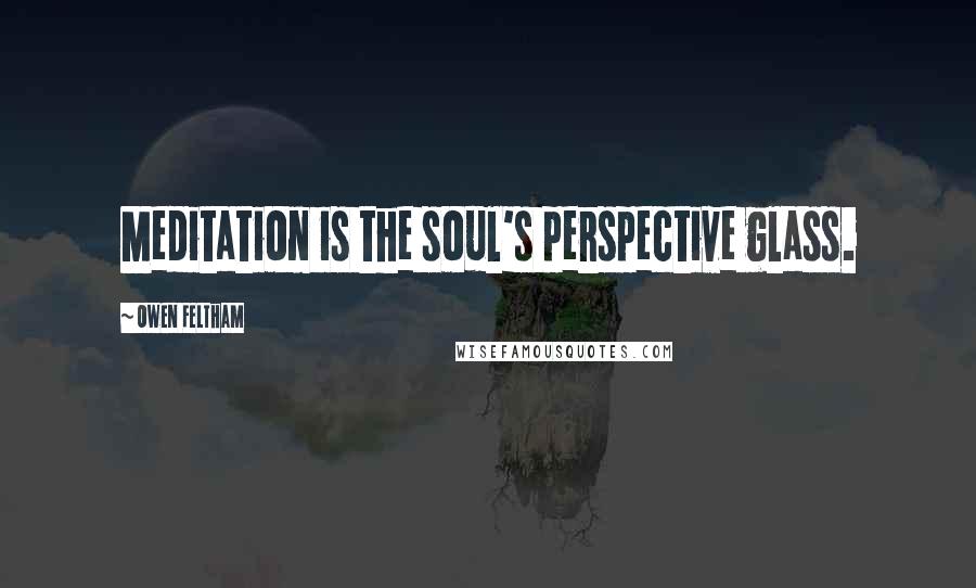Owen Feltham Quotes: Meditation is the soul's perspective glass.