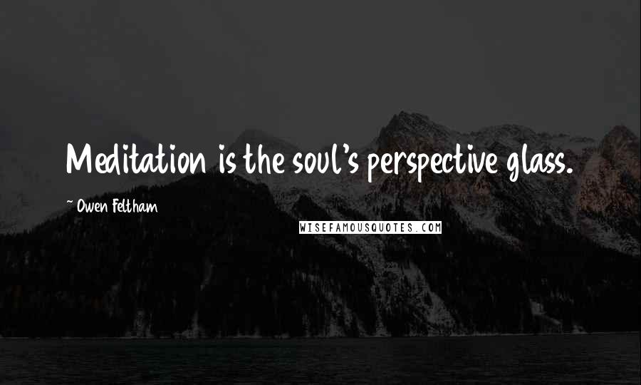 Owen Feltham Quotes: Meditation is the soul's perspective glass.