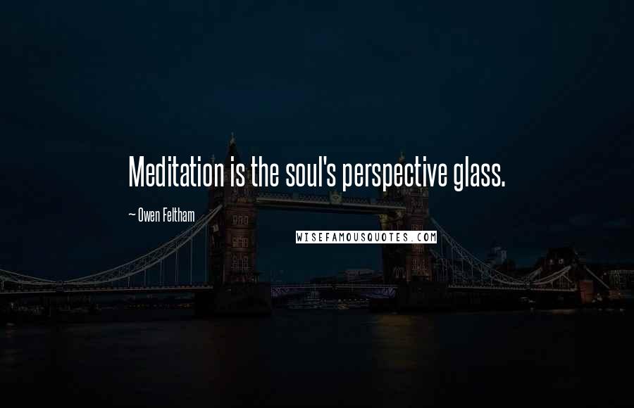 Owen Feltham Quotes: Meditation is the soul's perspective glass.