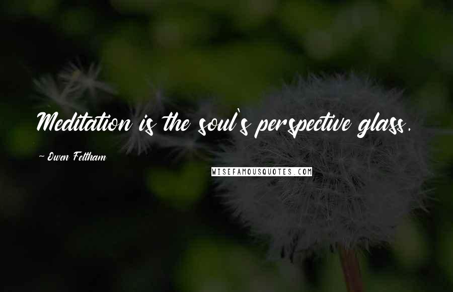 Owen Feltham Quotes: Meditation is the soul's perspective glass.