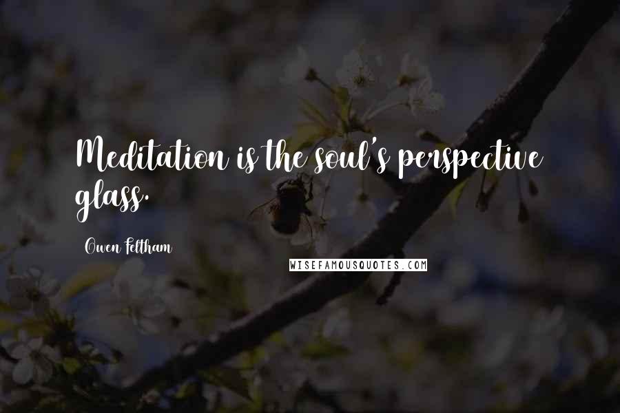 Owen Feltham Quotes: Meditation is the soul's perspective glass.