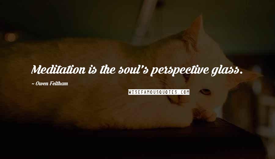 Owen Feltham Quotes: Meditation is the soul's perspective glass.