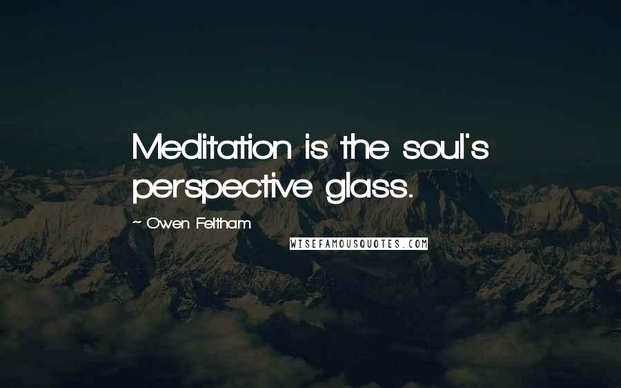 Owen Feltham Quotes: Meditation is the soul's perspective glass.