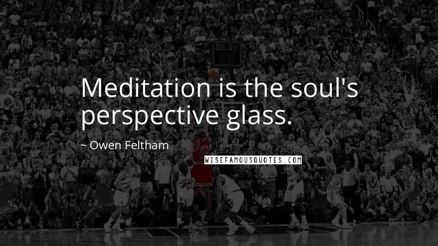 Owen Feltham Quotes: Meditation is the soul's perspective glass.