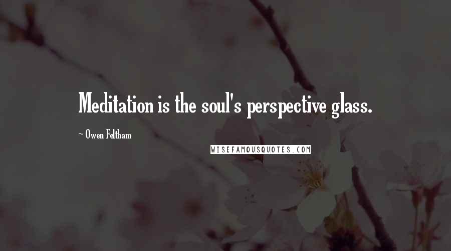 Owen Feltham Quotes: Meditation is the soul's perspective glass.