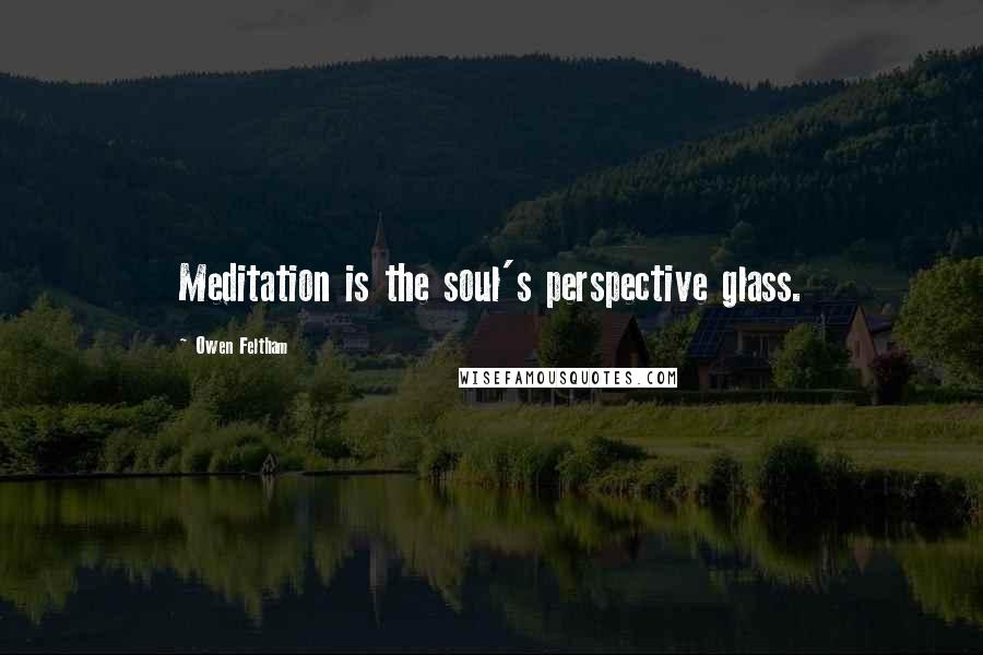 Owen Feltham Quotes: Meditation is the soul's perspective glass.