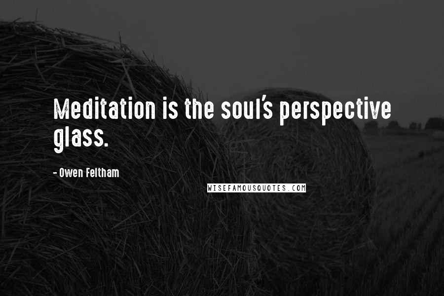 Owen Feltham Quotes: Meditation is the soul's perspective glass.