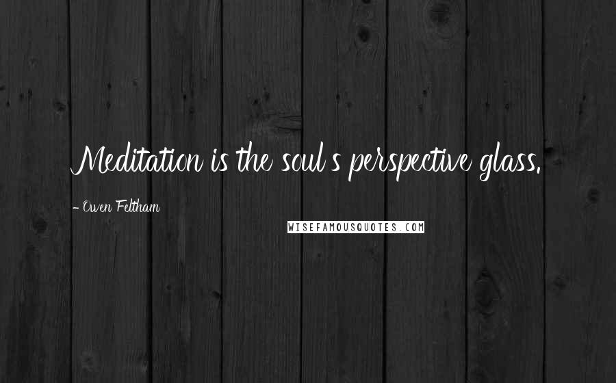 Owen Feltham Quotes: Meditation is the soul's perspective glass.