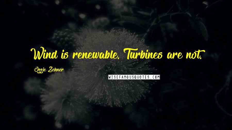 Ozzie Zehner Quotes: Wind is renewable. Turbines are not.