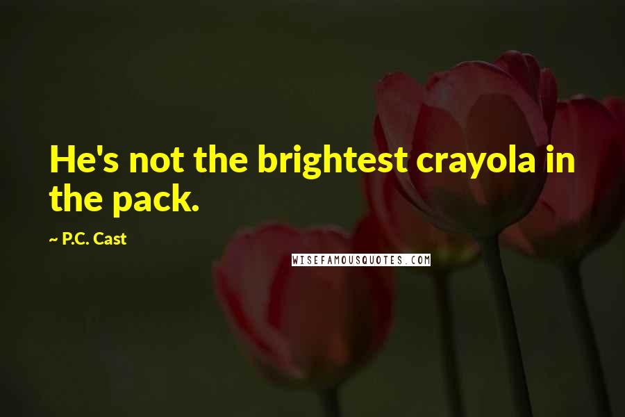 P.C. Cast Quotes: He's not the brightest crayola in the pack.