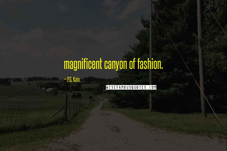 P.G. Kain Quotes: magnificent canyon of fashion.