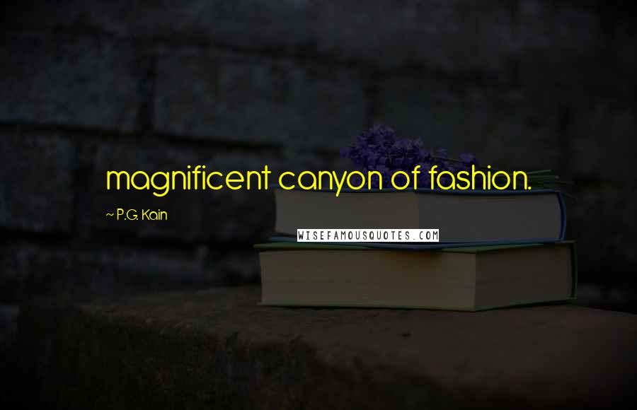 P.G. Kain Quotes: magnificent canyon of fashion.