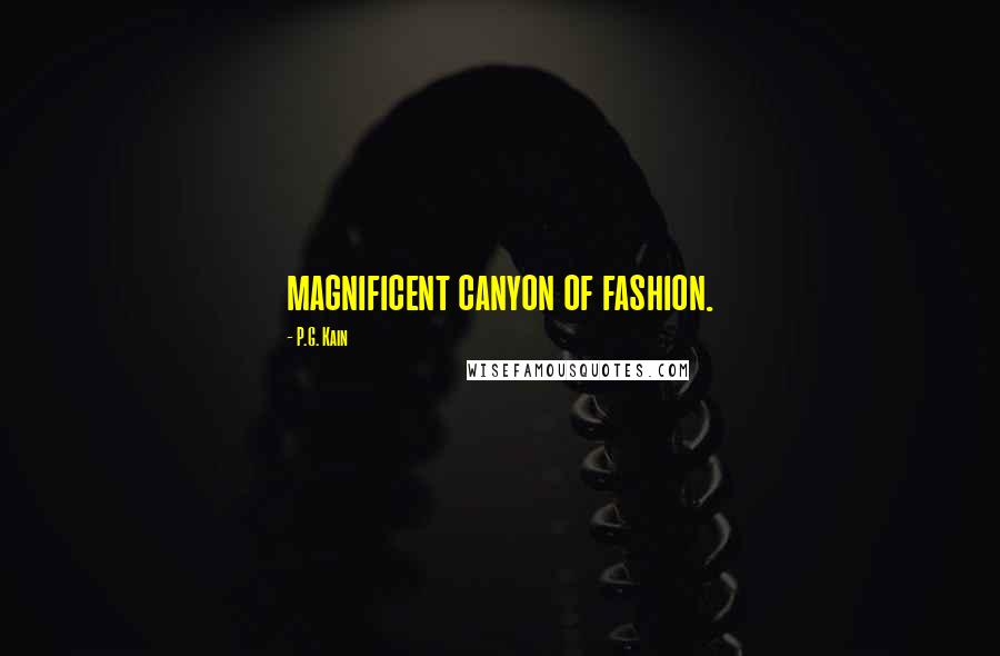 P.G. Kain Quotes: magnificent canyon of fashion.