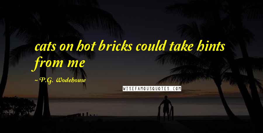 P.G. Wodehouse Quotes: cats on hot bricks could take hints from me