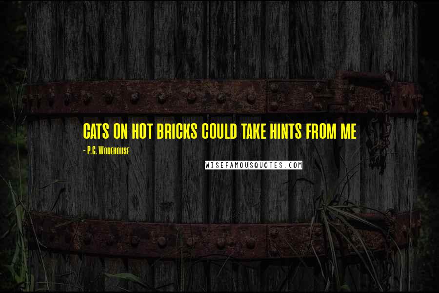 P.G. Wodehouse Quotes: cats on hot bricks could take hints from me