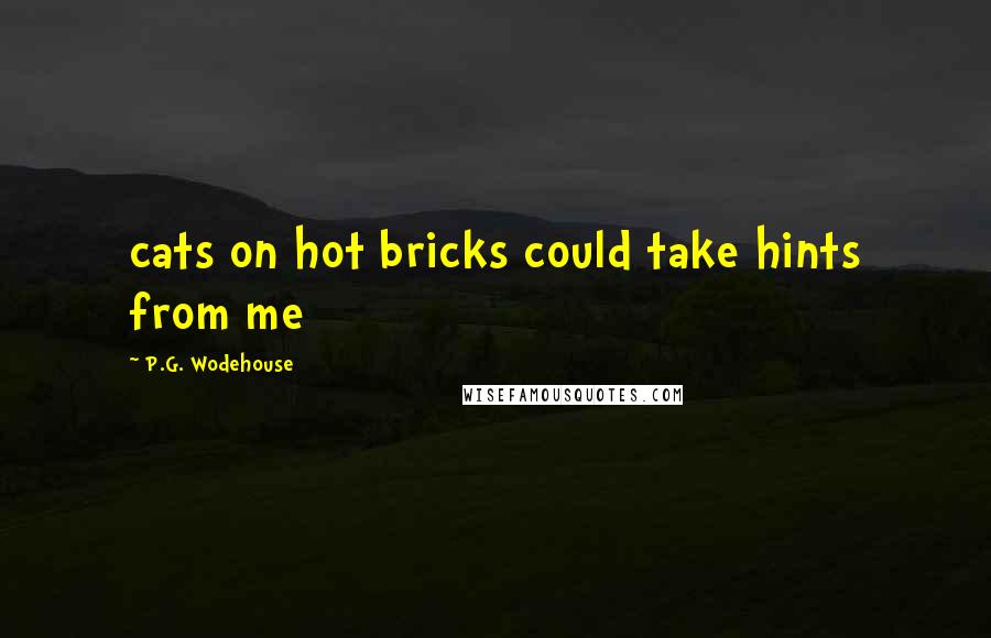 P.G. Wodehouse Quotes: cats on hot bricks could take hints from me