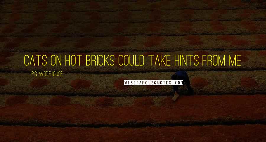 P.G. Wodehouse Quotes: cats on hot bricks could take hints from me