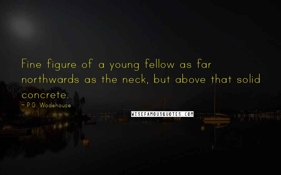 P.G. Wodehouse Quotes: Fine figure of a young fellow as far northwards as the neck, but above that solid concrete.