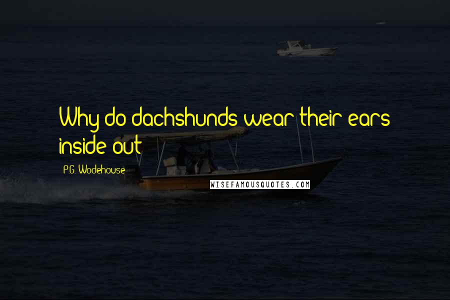 P.G. Wodehouse Quotes: Why do dachshunds wear their ears inside out?