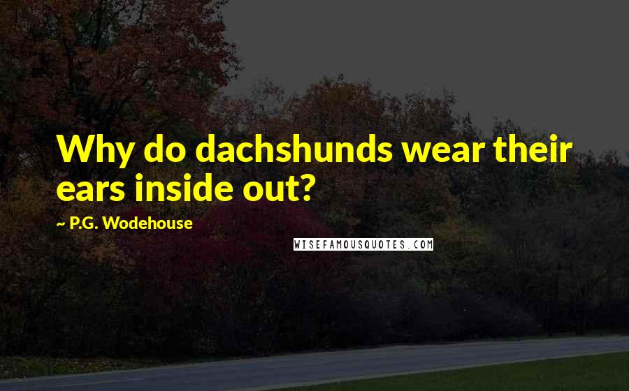 P.G. Wodehouse Quotes: Why do dachshunds wear their ears inside out?