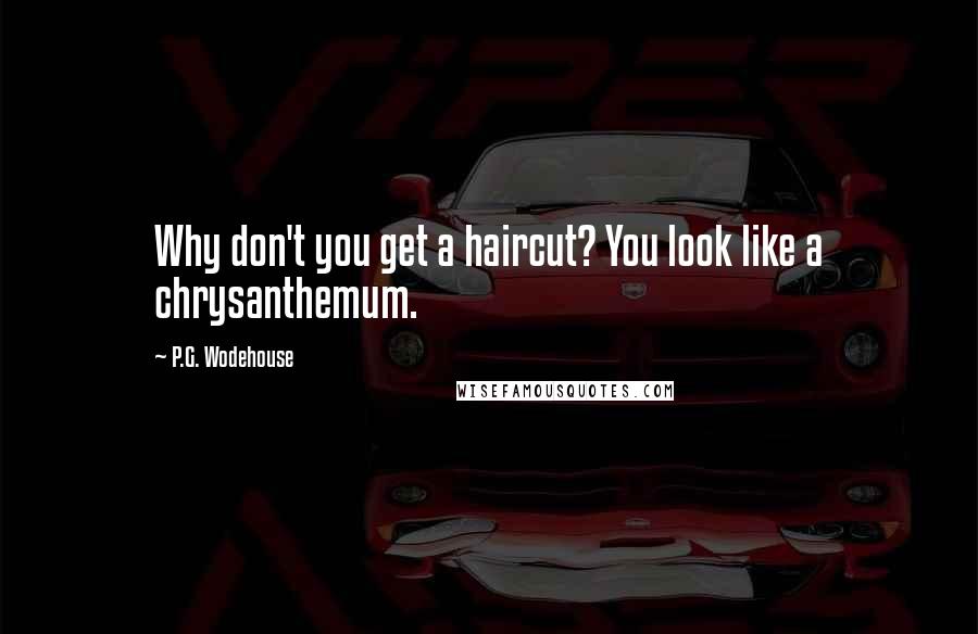 P.G. Wodehouse Quotes: Why don't you get a haircut? You look like a chrysanthemum.