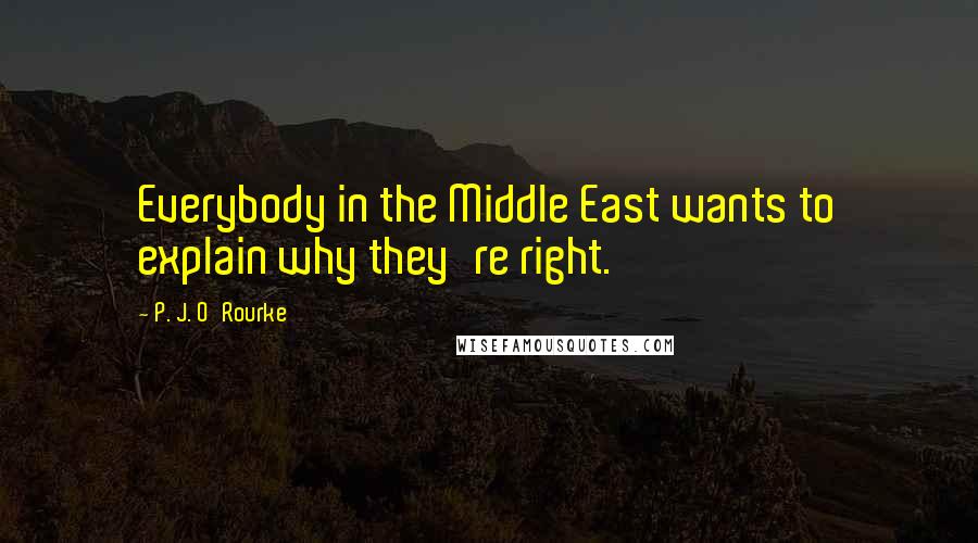 P. J. O'Rourke Quotes: Everybody in the Middle East wants to explain why they're right.