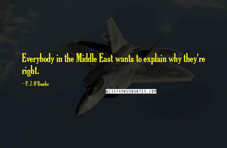 P. J. O'Rourke Quotes: Everybody in the Middle East wants to explain why they're right.