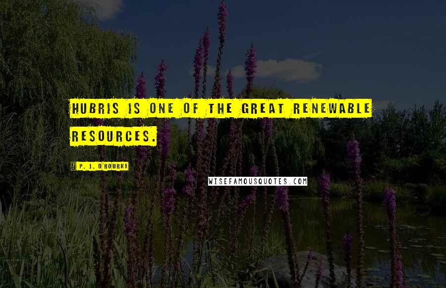 P. J. O'Rourke Quotes: Hubris is one of the great renewable resources.