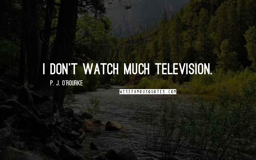 P. J. O'Rourke Quotes: I don't watch much television.