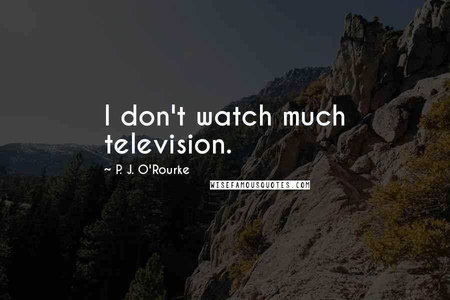 P. J. O'Rourke Quotes: I don't watch much television.