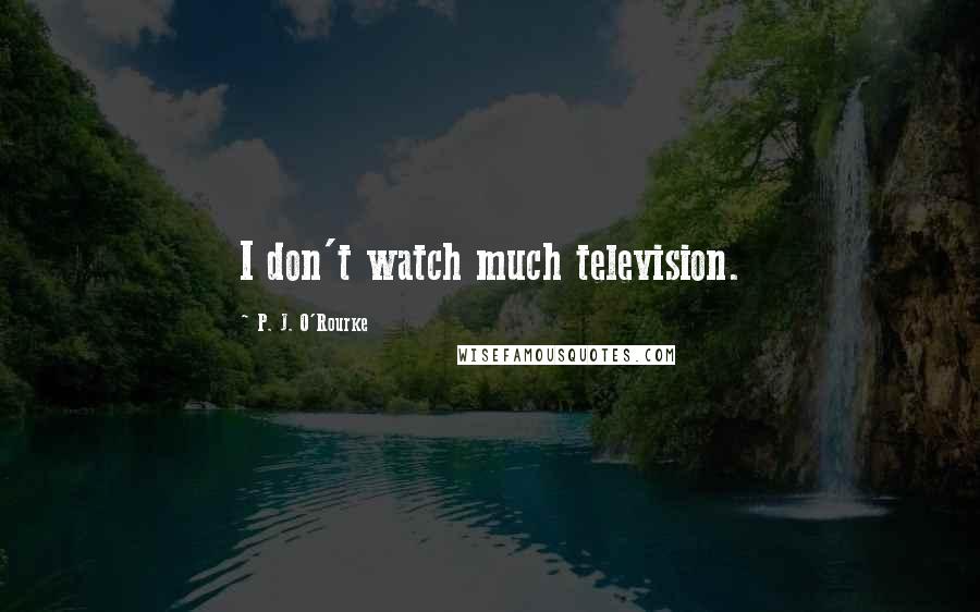 P. J. O'Rourke Quotes: I don't watch much television.