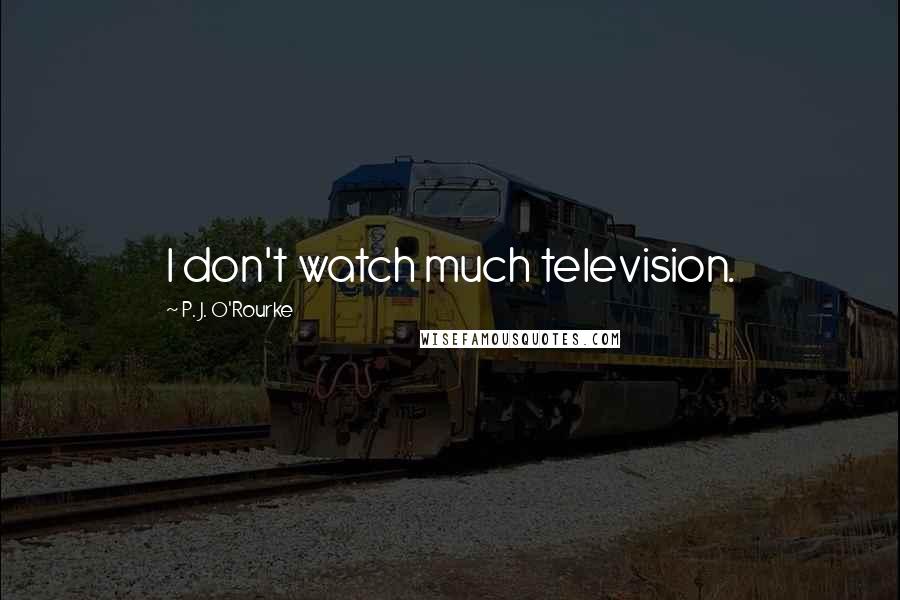 P. J. O'Rourke Quotes: I don't watch much television.