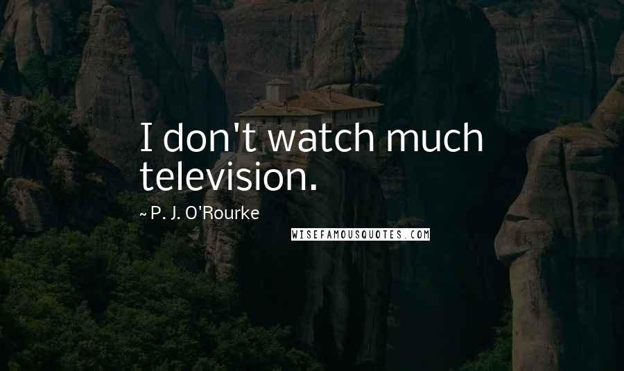 P. J. O'Rourke Quotes: I don't watch much television.