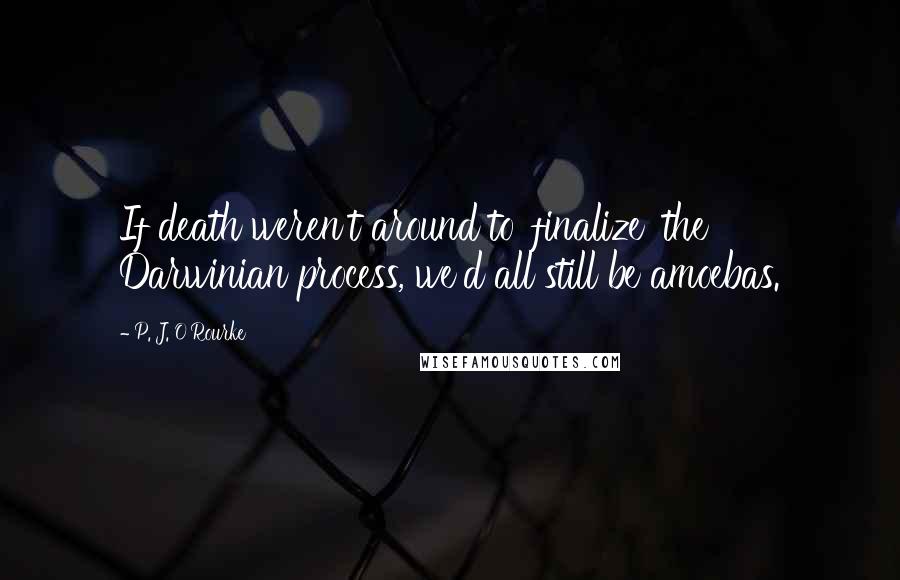 P. J. O'Rourke Quotes: If death weren't around to 'finalize' the Darwinian process, we'd all still be amoebas.