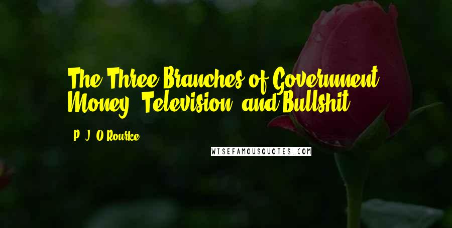 P. J. O'Rourke Quotes: The Three Branches of Government: Money, Television, and Bullshit