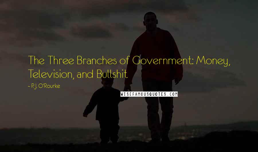 P. J. O'Rourke Quotes: The Three Branches of Government: Money, Television, and Bullshit