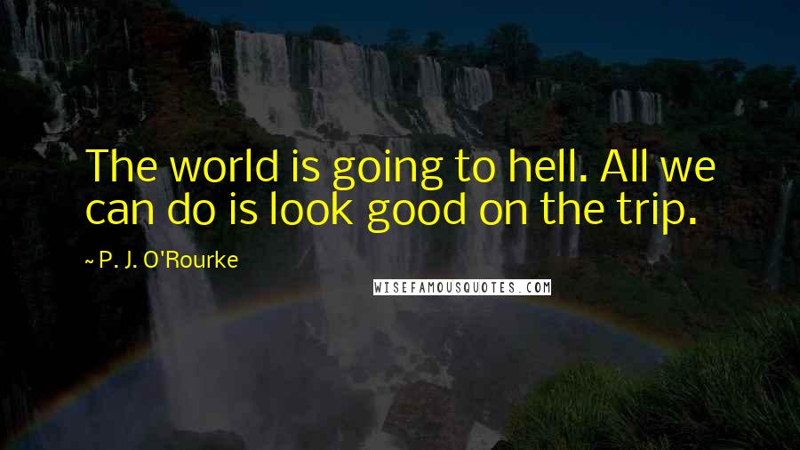 P. J. O'Rourke Quotes: The world is going to hell. All we can do is look good on the trip.