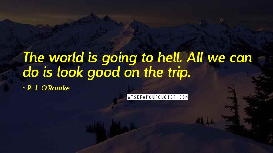 P. J. O'Rourke Quotes: The world is going to hell. All we can do is look good on the trip.