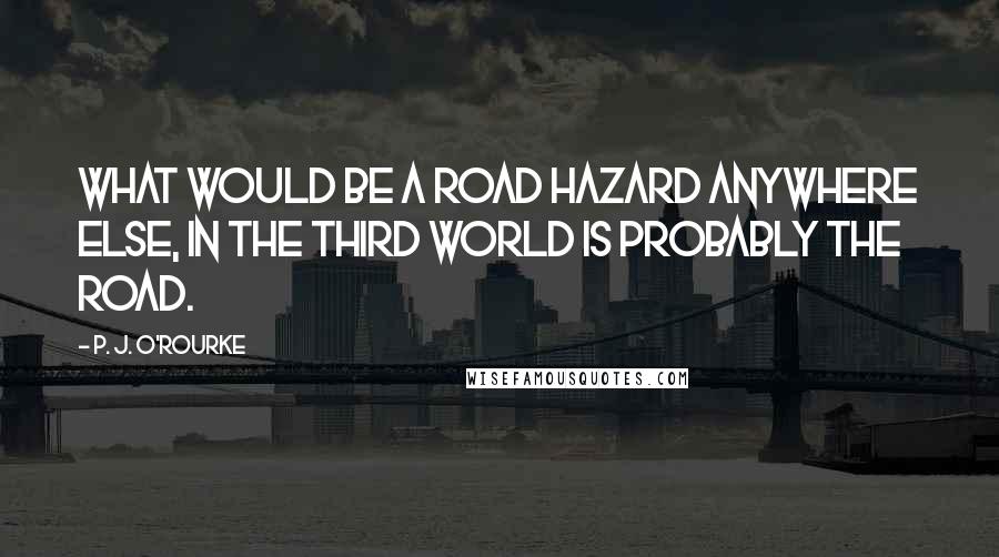 P. J. O'Rourke Quotes: What would be a road hazard anywhere else, in the Third World is probably the road.