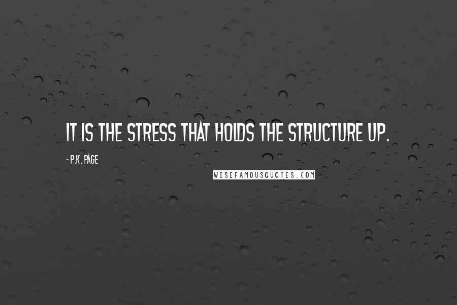 P.K. Page Quotes: It is the stress that holds the structure up.