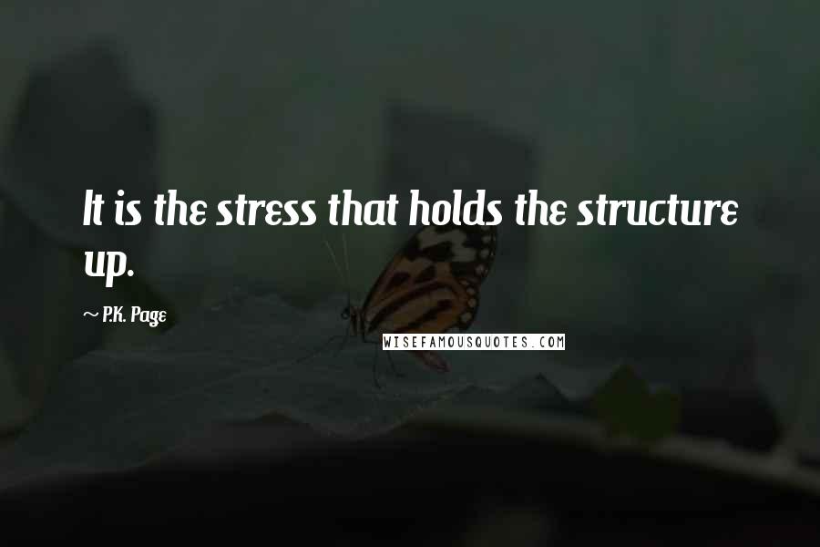 P.K. Page Quotes: It is the stress that holds the structure up.