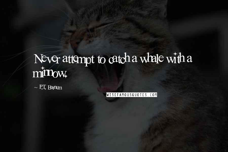 P.T. Barnum Quotes: Never attempt to catch a whale with a minnow.