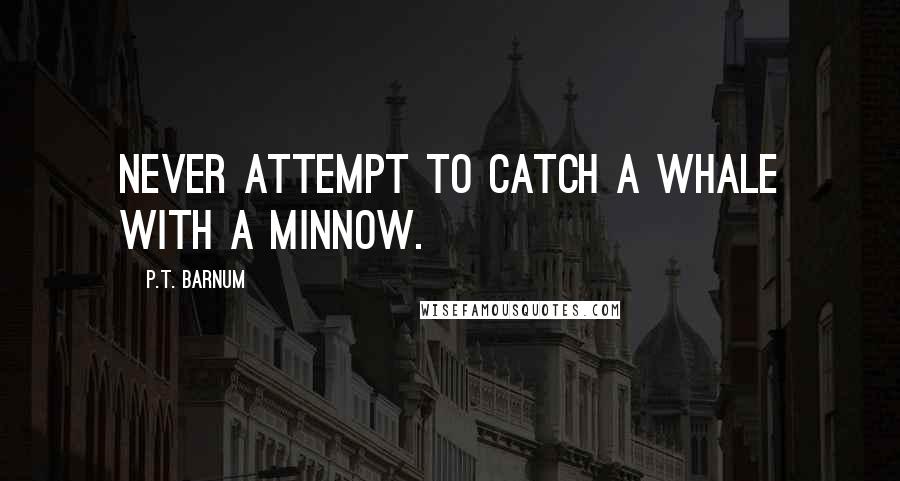 P.T. Barnum Quotes: Never attempt to catch a whale with a minnow.