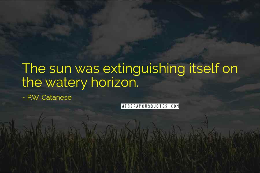 P.W. Catanese Quotes: The sun was extinguishing itself on the watery horizon.