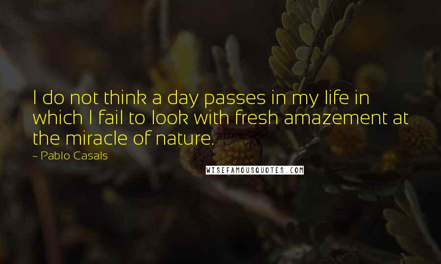 Pablo Casals Quotes: I do not think a day passes in my life in which I fail to look with fresh amazement at the miracle of nature.