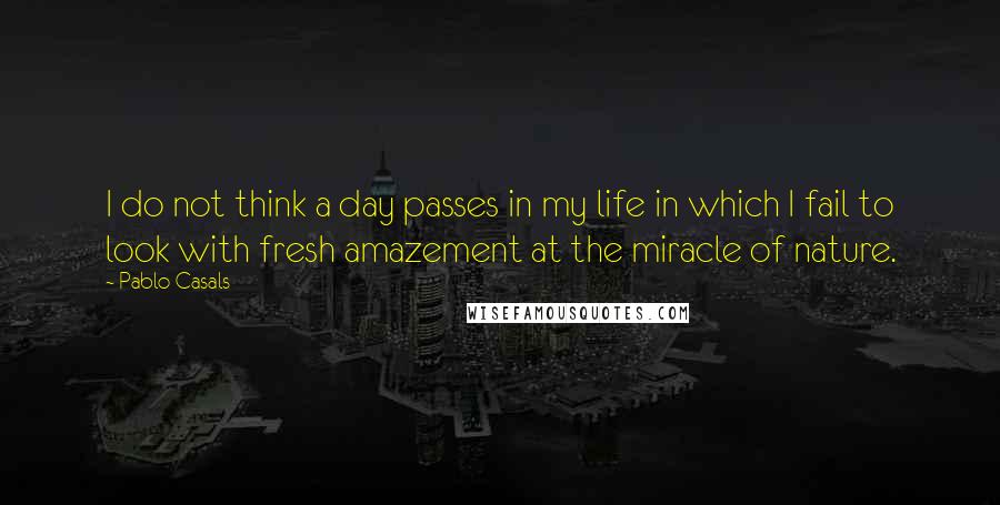 Pablo Casals Quotes: I do not think a day passes in my life in which I fail to look with fresh amazement at the miracle of nature.