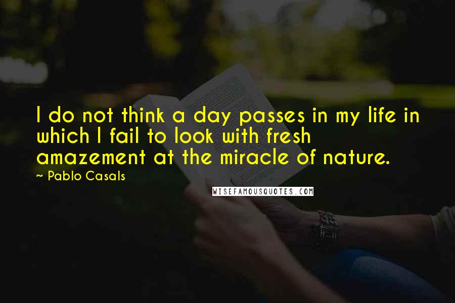Pablo Casals Quotes: I do not think a day passes in my life in which I fail to look with fresh amazement at the miracle of nature.