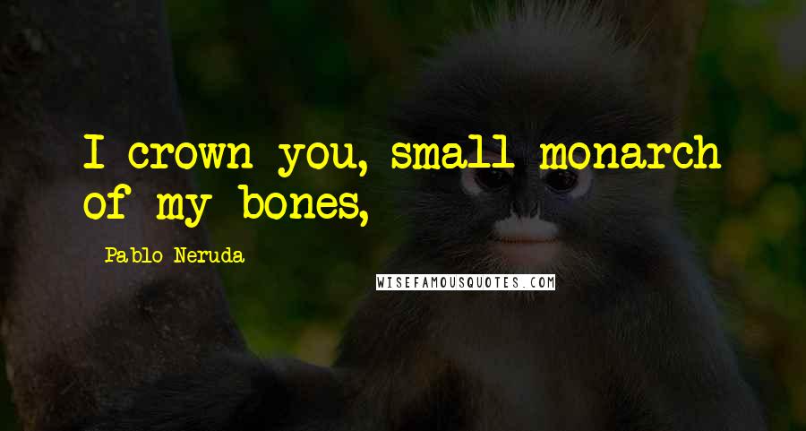 Pablo Neruda Quotes: I crown you, small monarch of my bones,